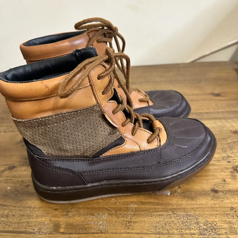Polo Ralph Lauren Winter Boots Boys 7 Chocolate Tan Leather Boot,size 1